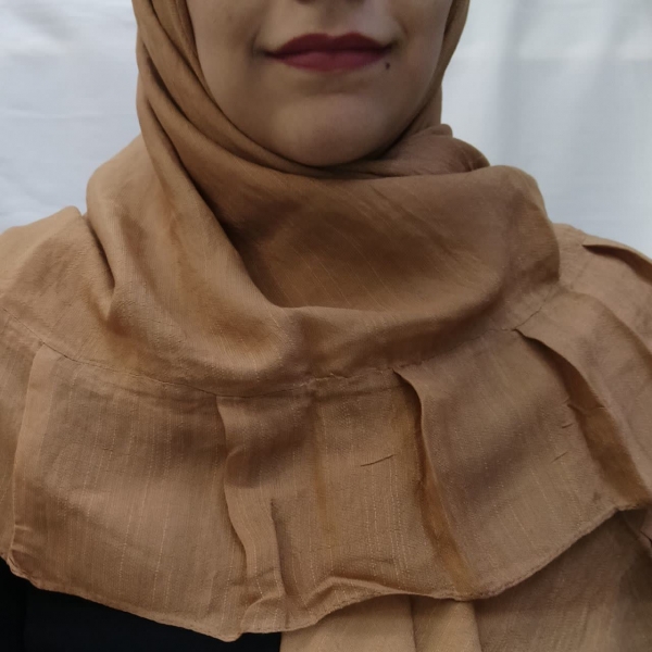 روسری نخی اعلا چین دار (وال اسلپ)عرض 130