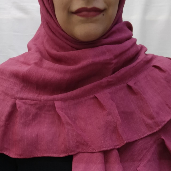 روسری نخی اعلا چین دار (وال اسلپ)عرض 130