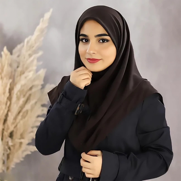 مقنعه پفی کرپ ساده 110 کره ای مقنعه پفی کرپ ساده 110 کره ای